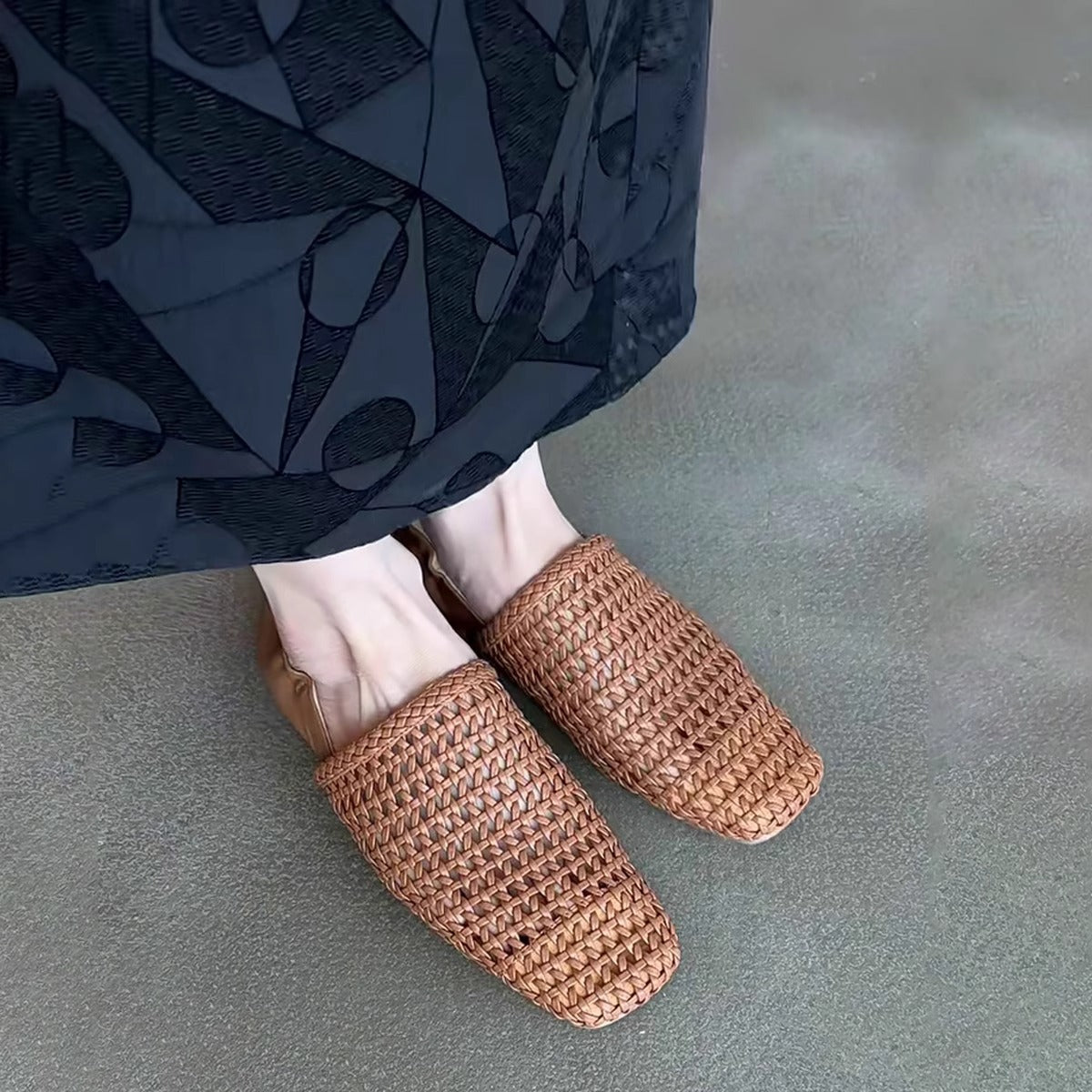 Damen Slipper Bequem Lässig Mit Netzdesign