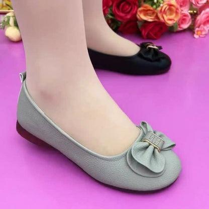 Damen Ballerinas Komfortabel Elegante Schleife