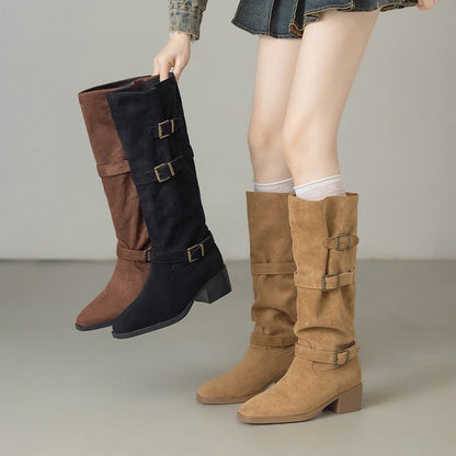 Damen Stiefel Elegantes Design Schnallen