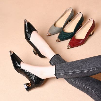 Damen Hochhackige Pumps Geometrischer Absatz Elegant - Norvielle