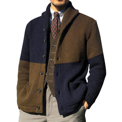 Herren Strickjacke Mit Kragen und Knöpfen Elegantes Design