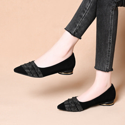 Damen Glitzer Ballerinas Spitze Comfort Schuhe - Norvielle