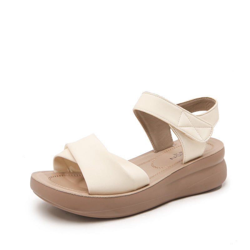 Damen Riemensandal Komfortabel Kreuzband Sandale