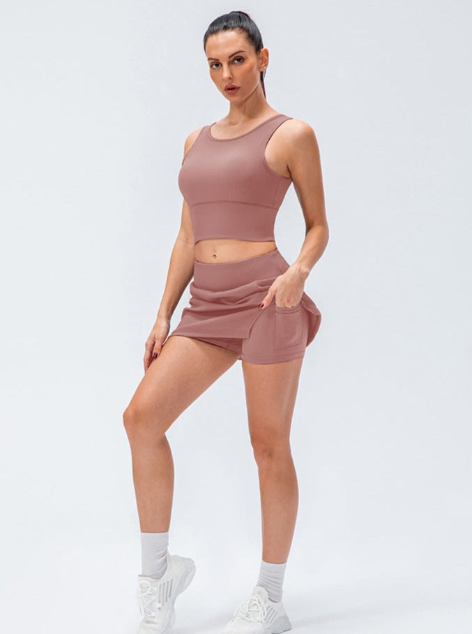 Damen Tennisrock Sportlich Kurz Mit Schlitz - Norvielle