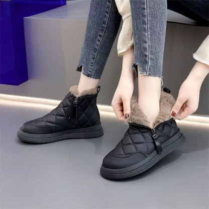Damen Winterstiefel Warm Fellkragen