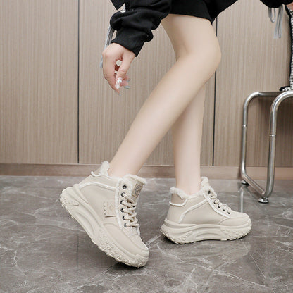 Damen Winter-Sneaker High- Flauschig Rutschfest