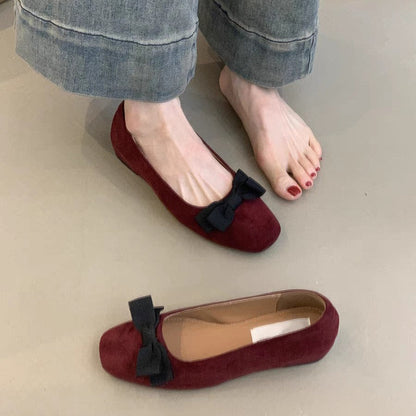 Damen Ballerinas Elegant Schleifen Komfortschuhe