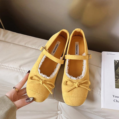 Damen Ballerinas Spitze Schnalle Elegant