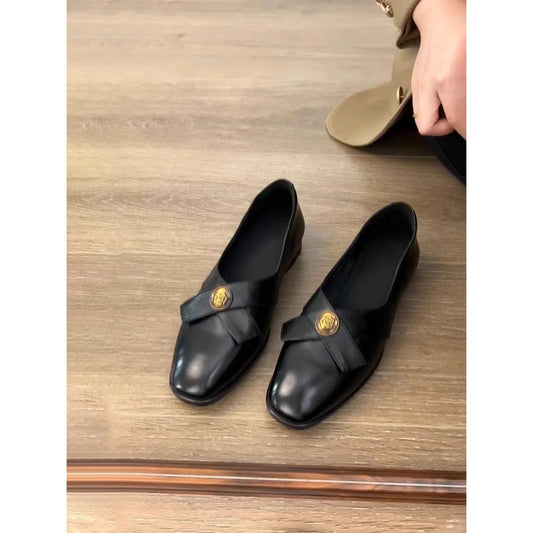 Damen Flats Elegante Riemen Schuhe Schwarz - Norvielle