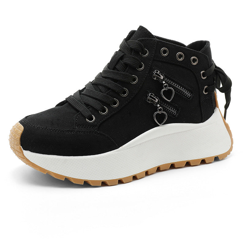 Damen High- Sneaker Sportschuhe Mit Reißverschluss