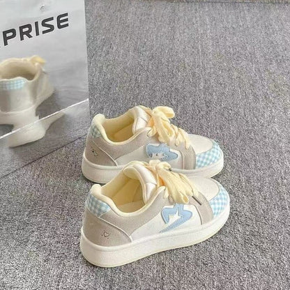 Damen Sneaker Kariert Atmungsaktives Obermaterial Sportlich - Norvielle