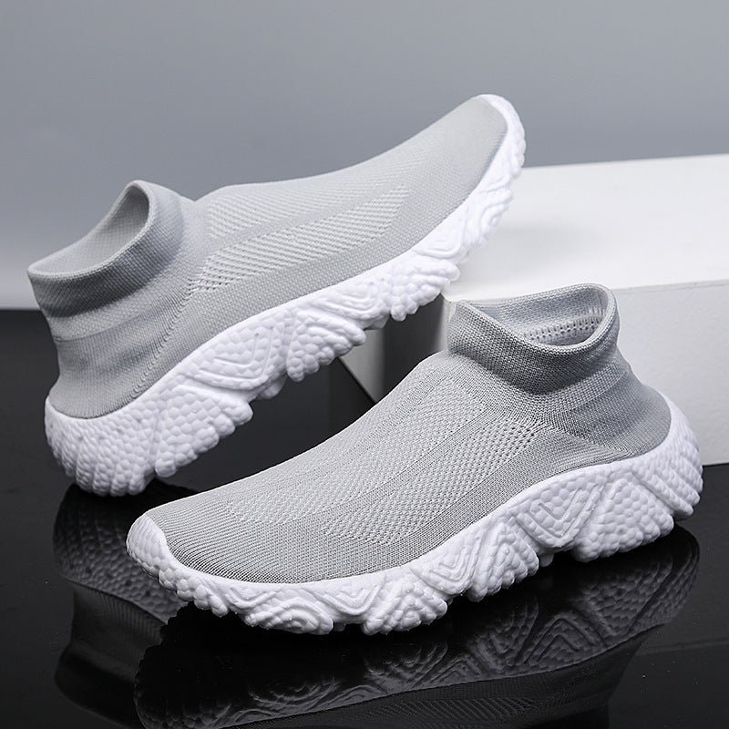 Damen Sneaker Sportlich Knit Slip-On Rutschfeste Sohle