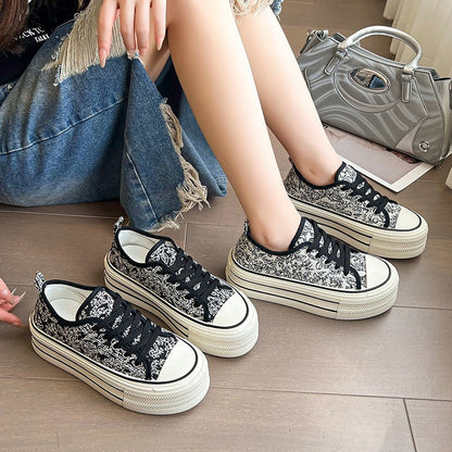 Damen Plateausneaker Hochzeitsschuhe Gummisohle Stabil