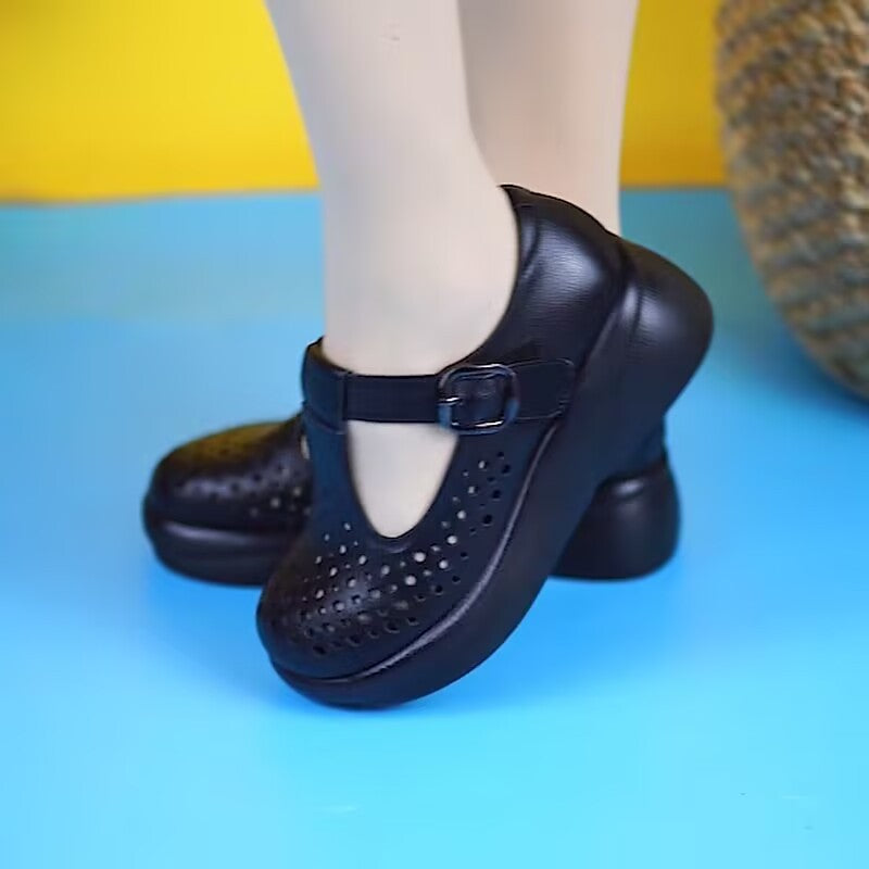 Damen Clogs Atmungsaktiv Bequem Riemchen