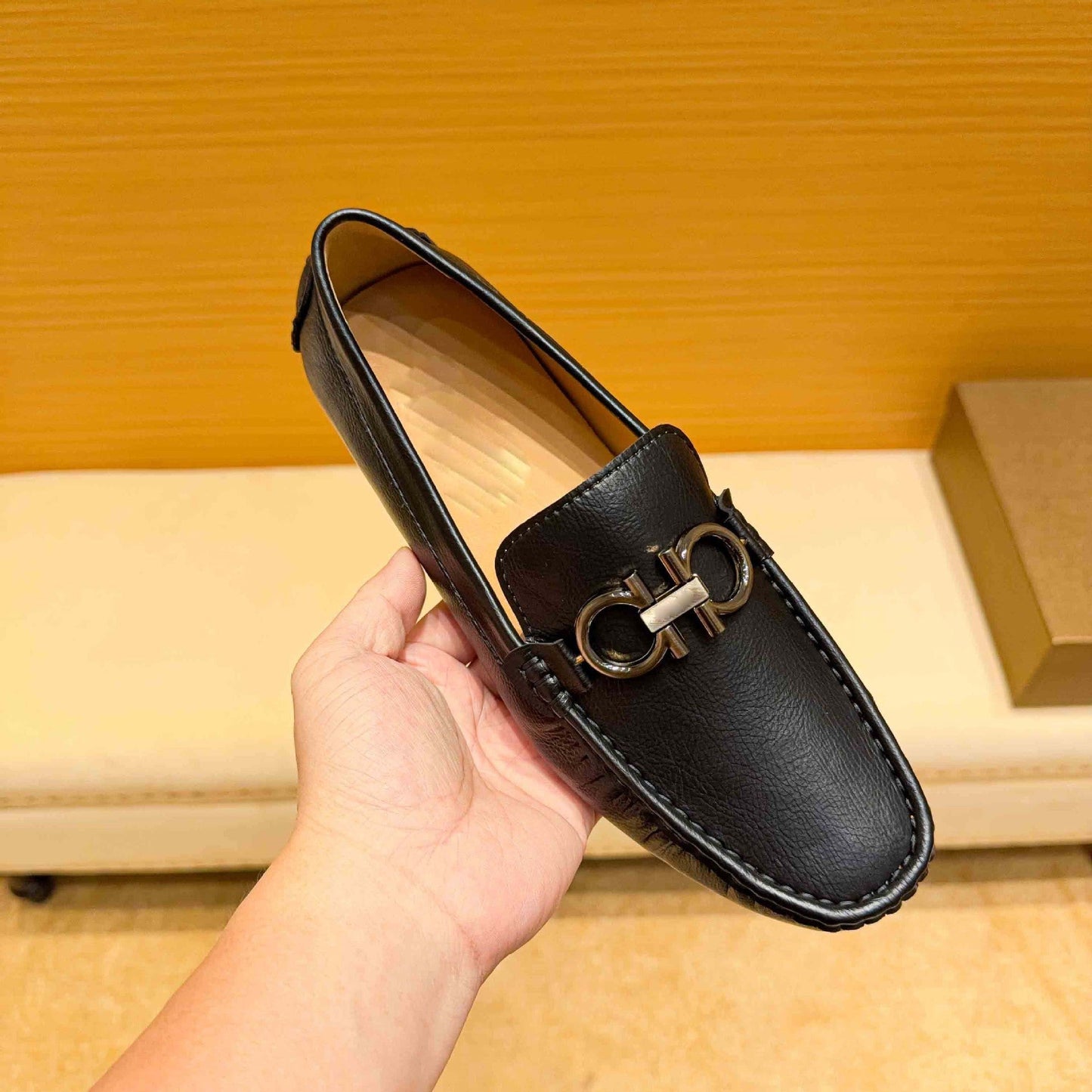 Damen Mokassins Leder Elegante Schuhe