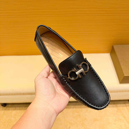Damen Mokassins Leder Elegante Schuhe