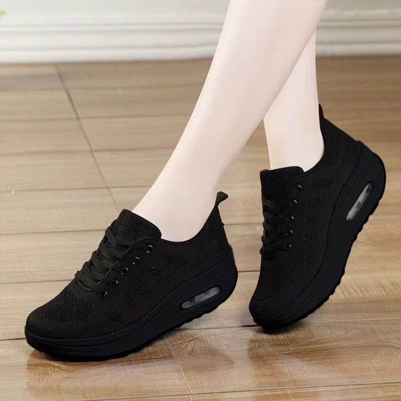 Damen Sport Sneaker Atmungsaktives Luftpolster Schwarz - Norvielle
