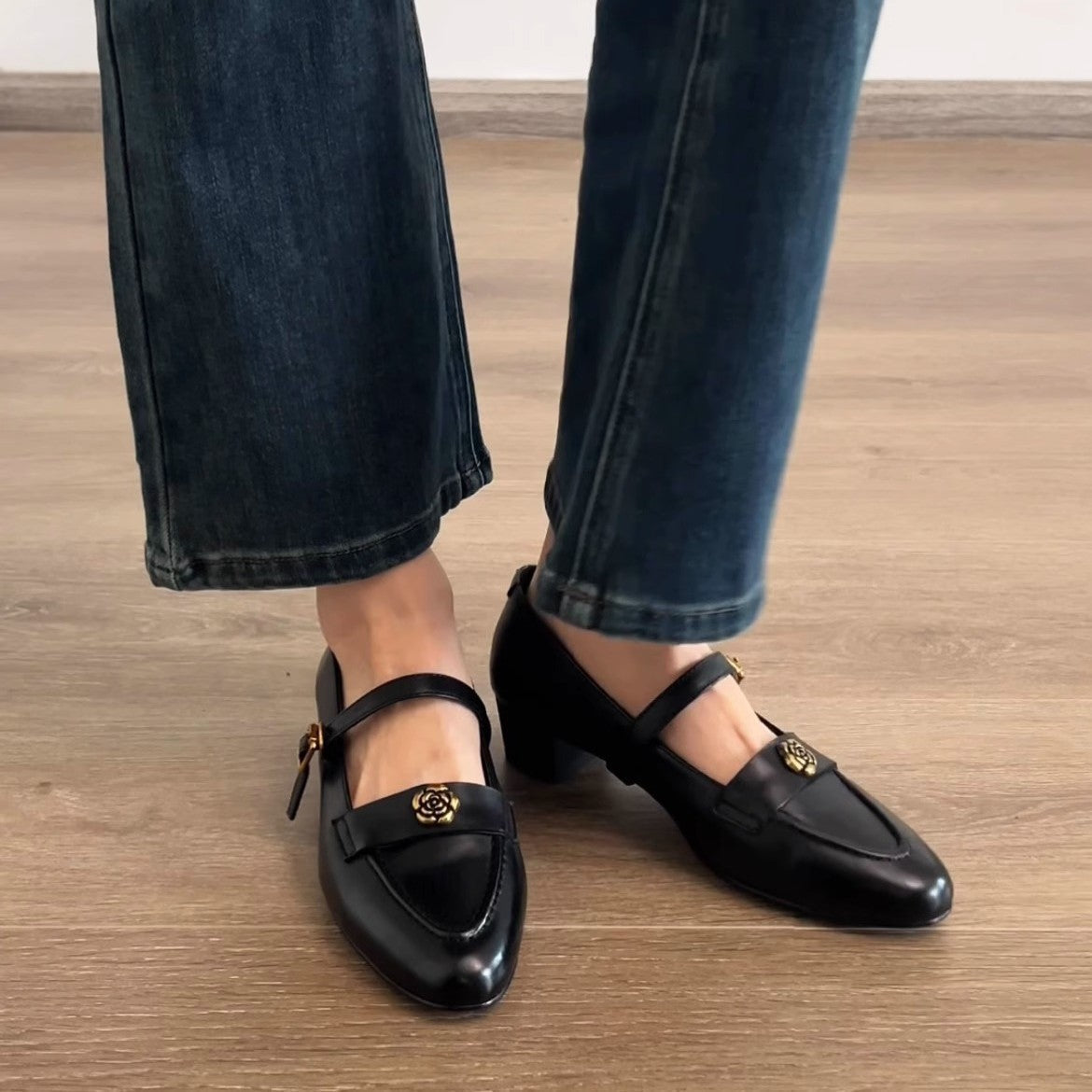 Damen Mary Jane Schuhe Elegant Schnalle