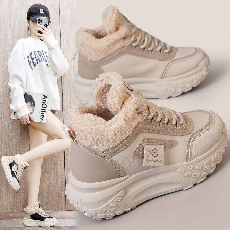 Damen Hochgeschnittene Sneaker Kuscheliges Innenfutter Rutschfeste - Norvielle