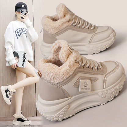 Damen Hochgeschnittene Sneaker Kuscheliges Innenfutter Rutschfeste - Norvielle