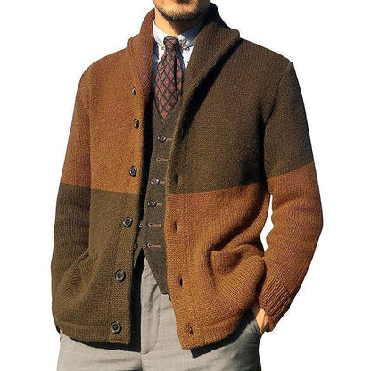 Herren Strickjacke Mit Kragen und Knöpfen Elegantes Design