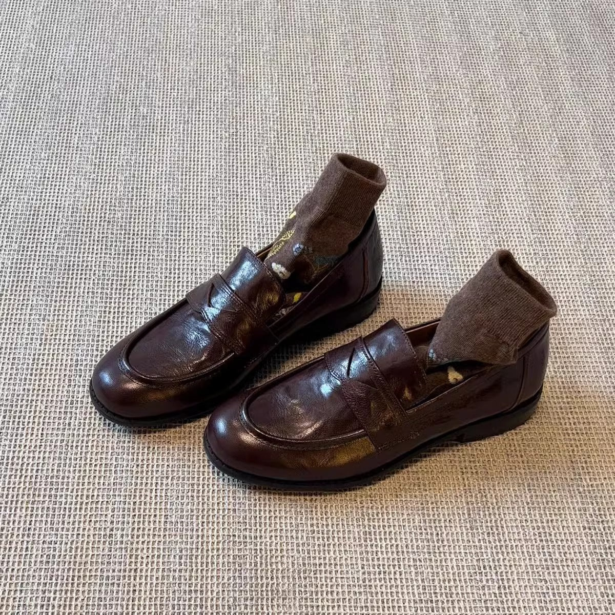 Damen Mokassins Leder Elegante