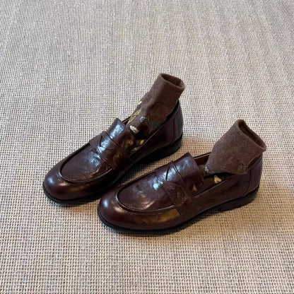 Damen Mokassins Leder Elegante