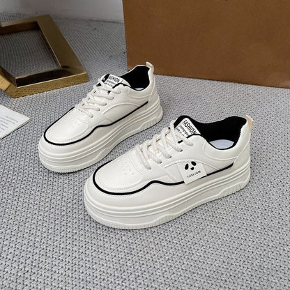 Damen Sneaker Plateau Leder