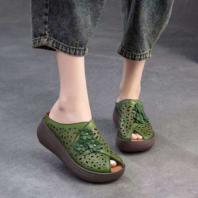 Damen Clogs Atmungsaktives Material Blumenapplikation Modern - Norvielle