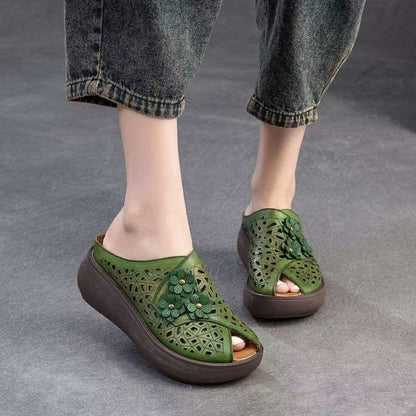 Damen Clogs Atmungsaktives Material Blumenapplikation Modern - Norvielle
