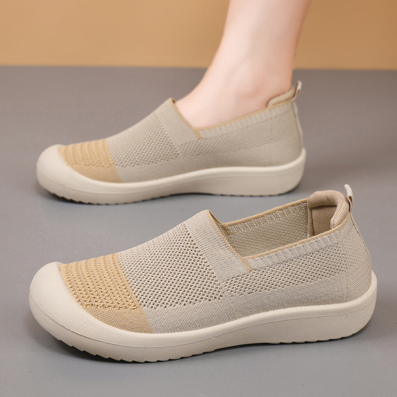 Damen Sneaker Atmungsaktiv Slip-On Weiches Material