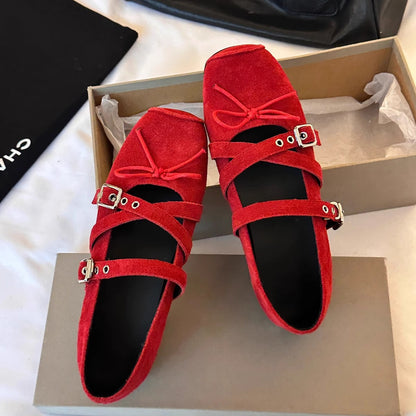 Damen Ballerinas mit Schleifen Detail Modern
