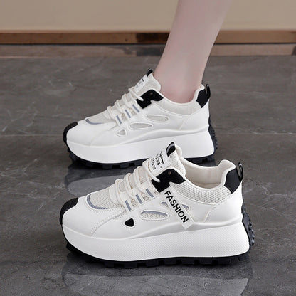 Damen Sneaker Hoch Plateau Atmungsaktives Mesh
