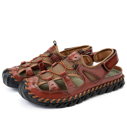 Damen Leder-Sandalen Sportlich Atmungsaktiv Rutschfest