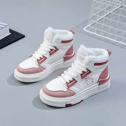 Damen Hoch Sneaker Komfortabel Kuschelig