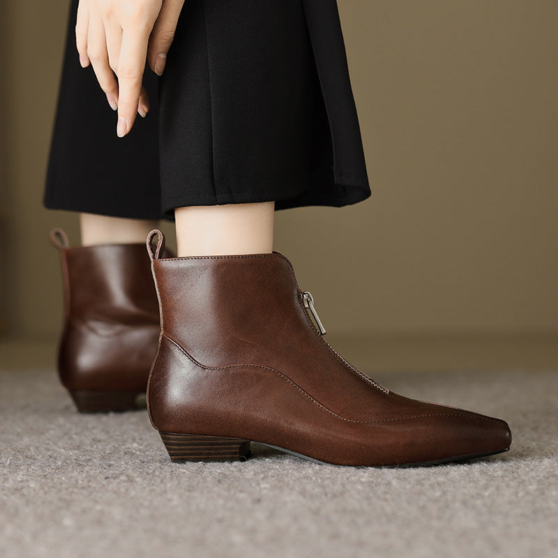 Damen Stiefeletten Elegant Reißverschluss Komfortschuhe