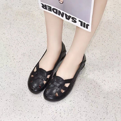 Damen Ballerinas Bequem Cut-Out