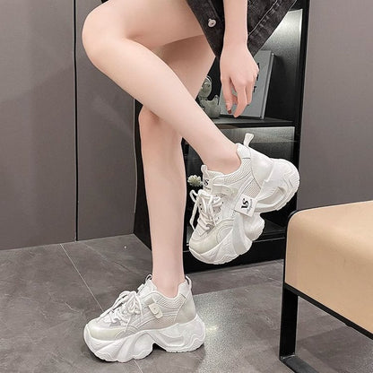 Damen Sneaker Chunky Atmungsaktives Mesh Trendy Sport