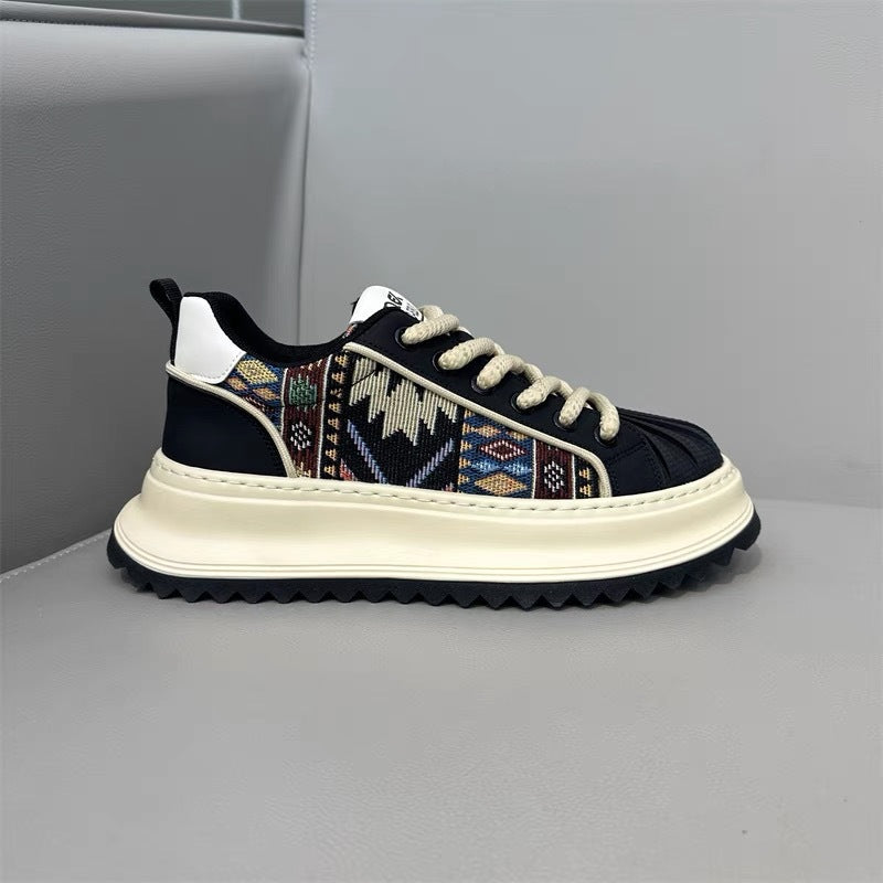 Damen Sneaker Ethnisches Design Komfortabel Schwarz - Norvielle
