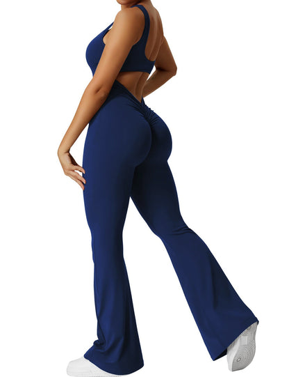 Damen Jumpsuit Rückenfrei Flare Style Sommer