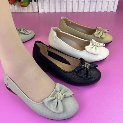 Damen Ballerinas Komfortabel Elegante Schleife
