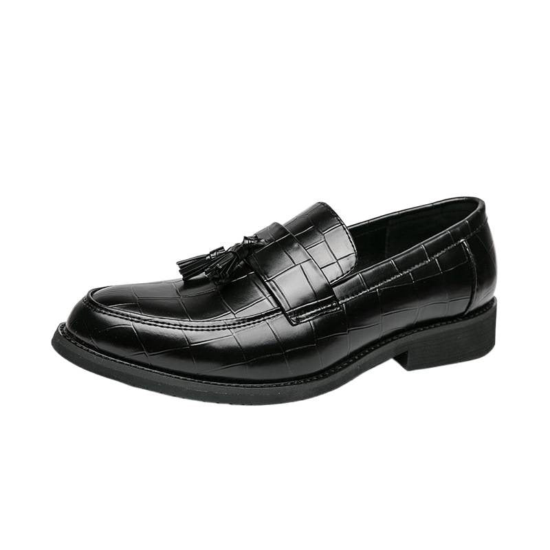 Damen Mokassins Leder Quasten Detail Braun