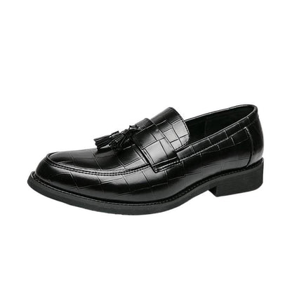 Damen Mokassins Leder Quasten Detail Braun