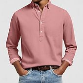 Herren Langarmhemd Slim Fit Moderner Kragen