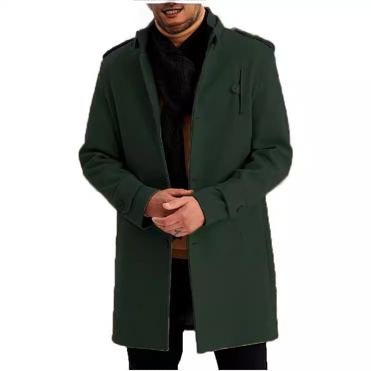 Herren Übergangsmantel Modern Stehkragen Elegant