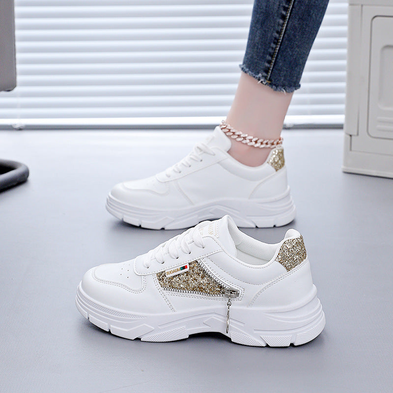 Damen Chunky Sneaker Glitzer Rutschfest