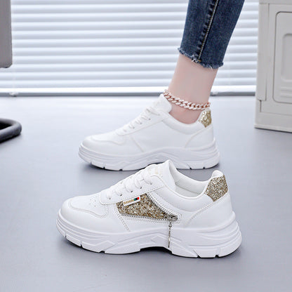 Damen Chunky Sneaker Glitzer Rutschfest