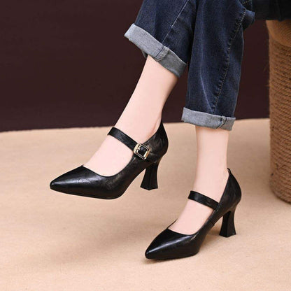 Damen Pumps Mary Jane Schuhe Schnalle