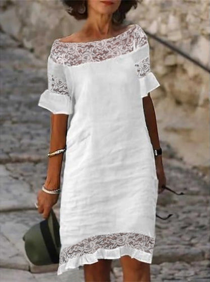 Damen Sommerkleid Leichtes Spitzenkleid Modern