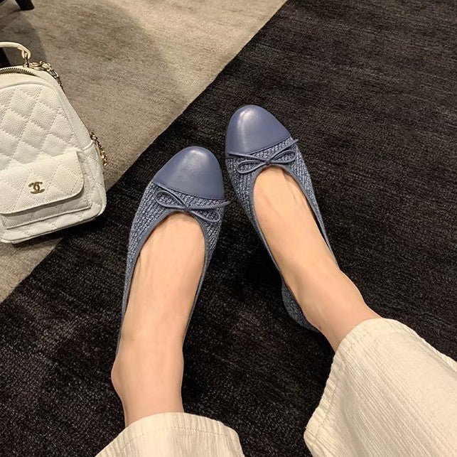 Damen Ballerinas Komfortschuhe Blockabsatz